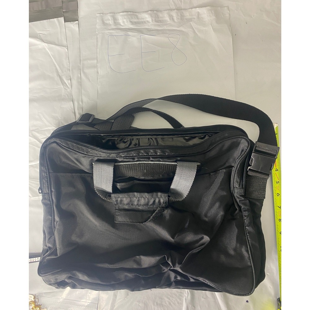 Black Nylon Laptop Briefcase Messenger Bag Shoulder Carry Case Padded Work